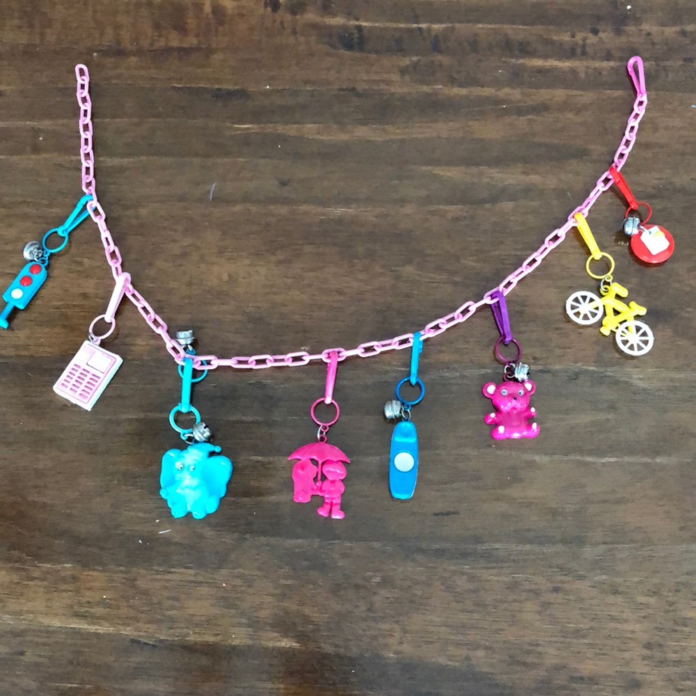Vintage 80 plastic charm necklace